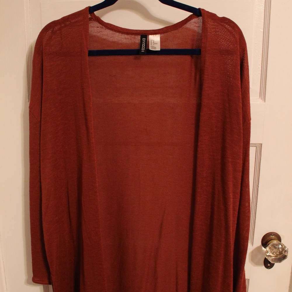 Burnt Orange Long Cardigan